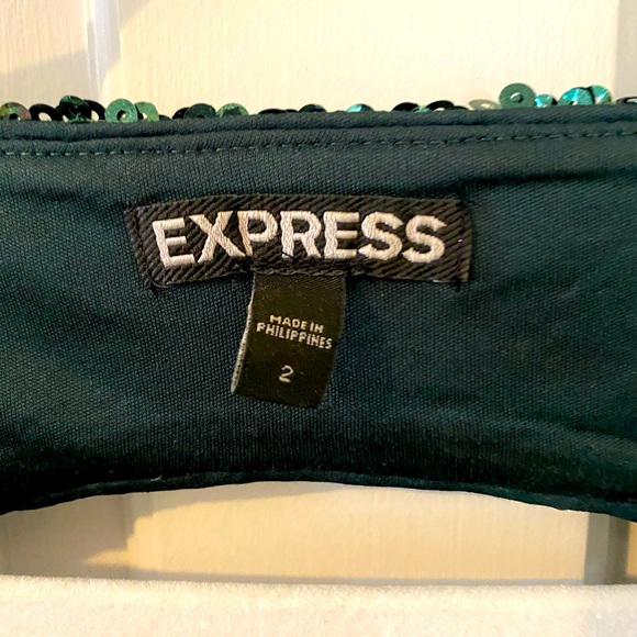 Express, green sequin size 2 dress. - Picture 2 of 2